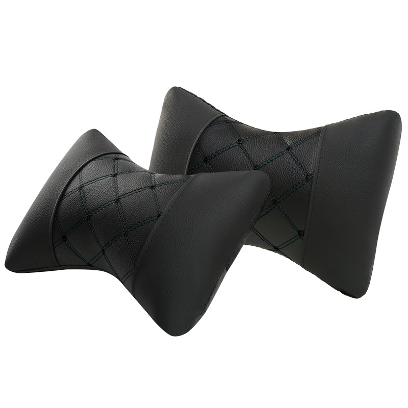 Title 2, Leather Quilted Car Headrest to protect Cervica...