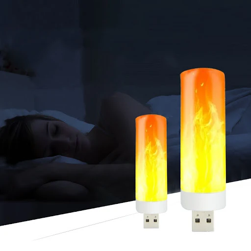 Title 3, USB Atmosfer Işığı LED Alev Yanıp Sönen Mum Işı...