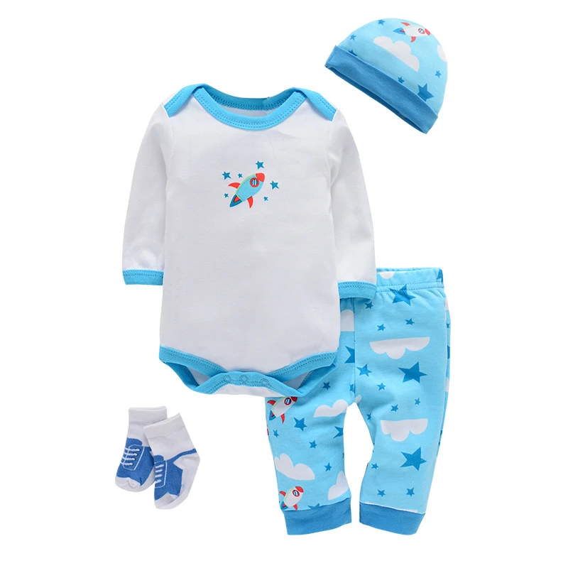 Completo body neonato quattro pezzi unisex, morbido e traspirante. Perfetto per la pelle delicata del bambino. Ideale come regalo. — foto 4