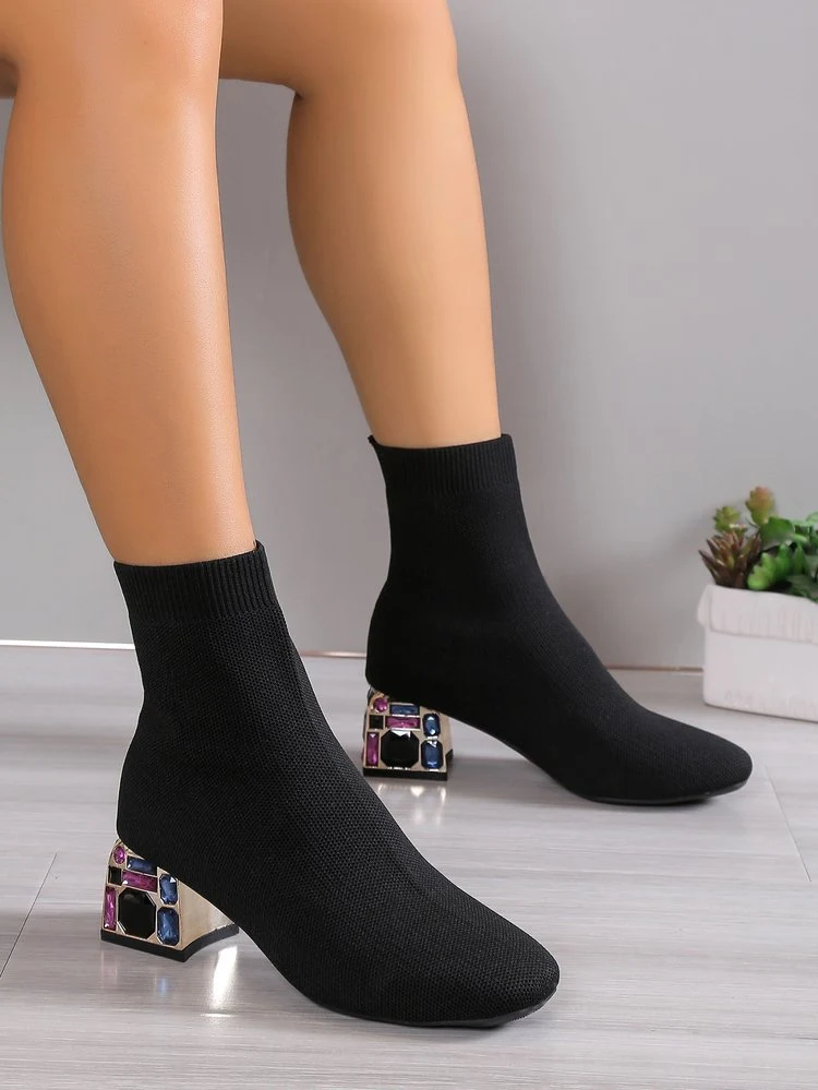 Title 16, Flying Woven Square Toe Booties Womens Shoes, ...