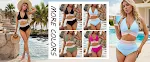 High waisted bikini set met color blocking en trekkoord, perfect voor een flatterende pasvorm en een stijlvolle strandlook. — foto 9