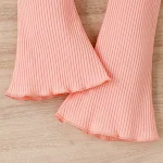 Roupa infantil primavera verão para meninas, blusa com alças e gola de renda, calças com listras, conjunto de duas peças para pequenas. — foto 5