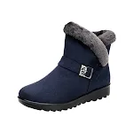 Botas de neve femininas de inverno quentes com pelúcia, sapatos confortáveis de sola plana com zíper, perfeitas para o frio e neve, garantindo conforto e estilo. — foto 2