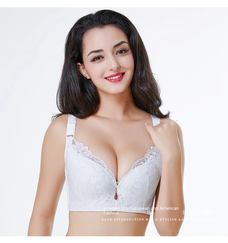 Adjustable Solid Color Lace Big Cup Thin Bra Women's Underwear, providing comfort and support all day — photo 8
