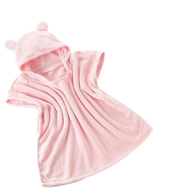 Capa de toalha de banho infantil para secagem rápida e diversão. Macia, absorvente e com capuz para conforto após o banho. — foto 4