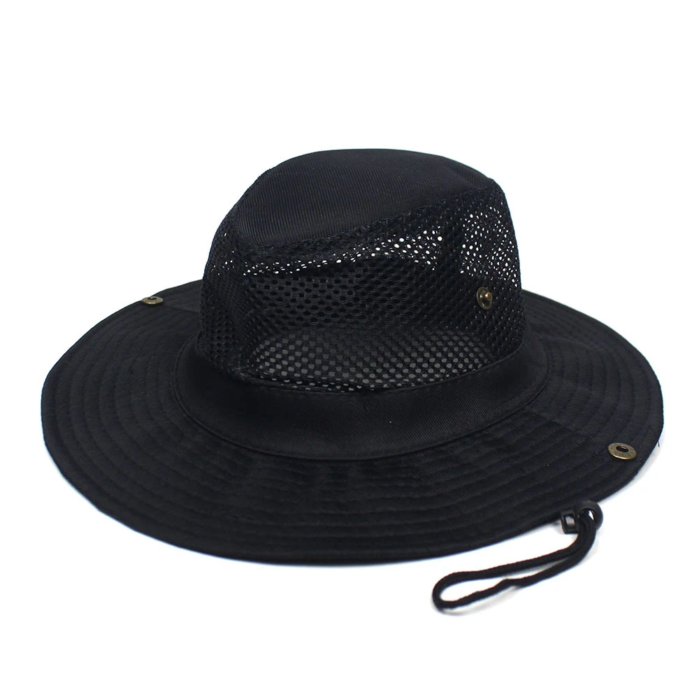 Title 1, Patchwork Mesh Breathable Bucket Hat Fishing Cy...