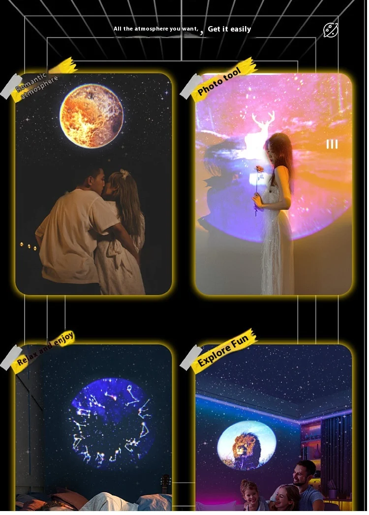 Title 6, Feilin Astronaut Starry Sky Projector Small Nig...