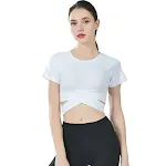 Yoga kleding sport fitness top dames korte mouw, ideaal voor sporten en fitness, ademend en comfortabel, perfect voor yoga en andere activiteiten. — foto 1
