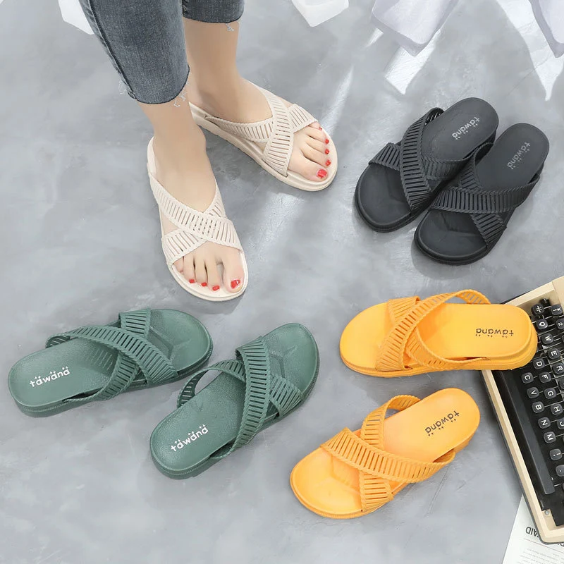 Title 5, Womens summer cross strap slippers, comfortabl...