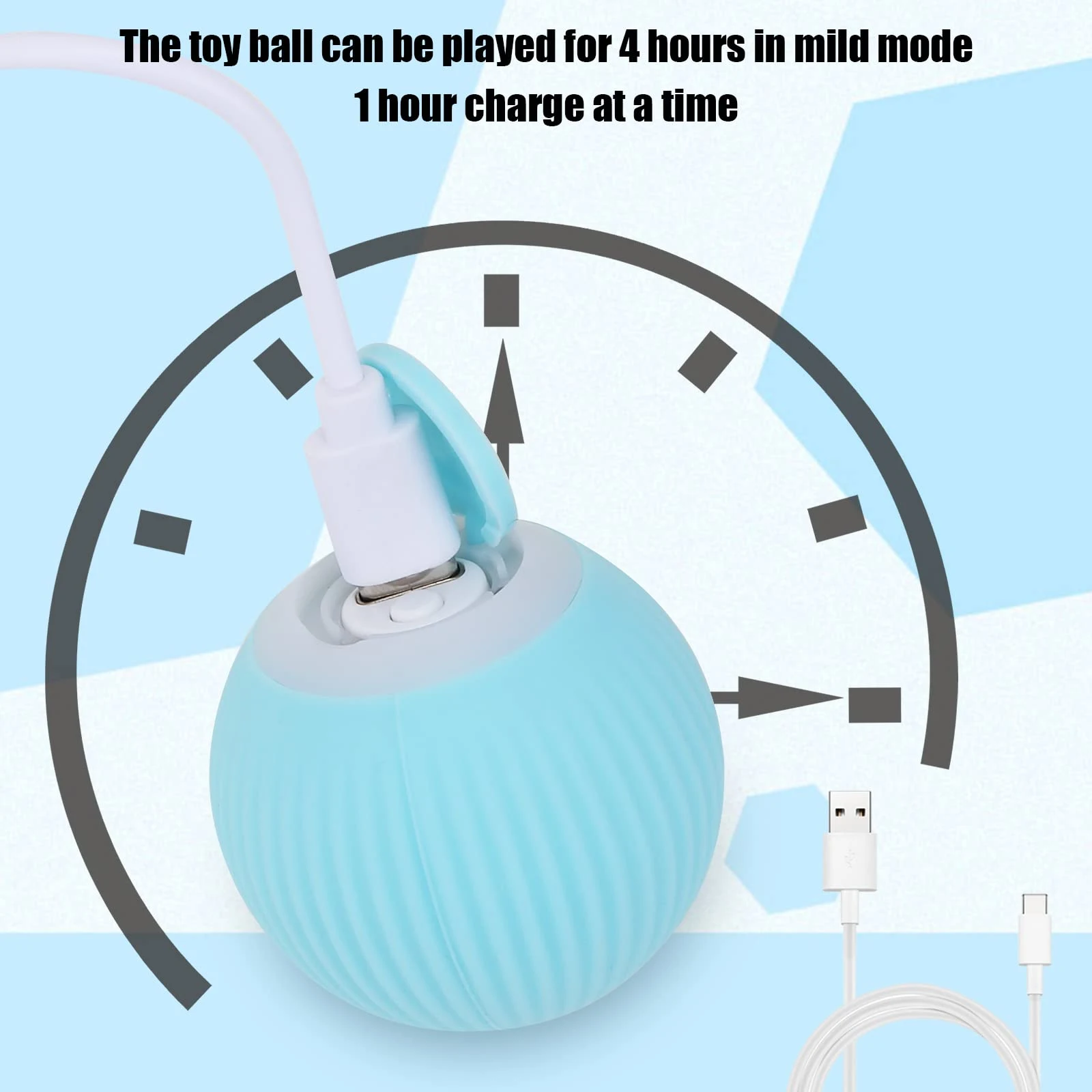 Title 8, Interactive Cat Toys Ball, Automatic 360° Self-...