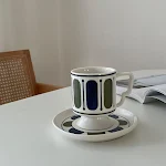 White Jade Retro High Foot Coffee Cup Butterfly Ear Handle. Enjoy your coffee in style and add a touch of elegance to yo — photo 7