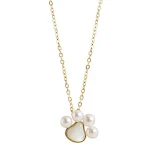 Colar feminino de design luxuoso com concha de pérola e pata de gato, design especial e elegante para mulheres que buscam sofisticação. — foto 4