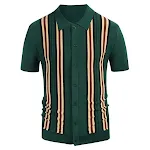 Camiseta de manga curta listrada verde de verão. Conforto e estilo para os dias quentes. Ideal para um visual casual e fresco em qualquer ocasião. — foto 4
