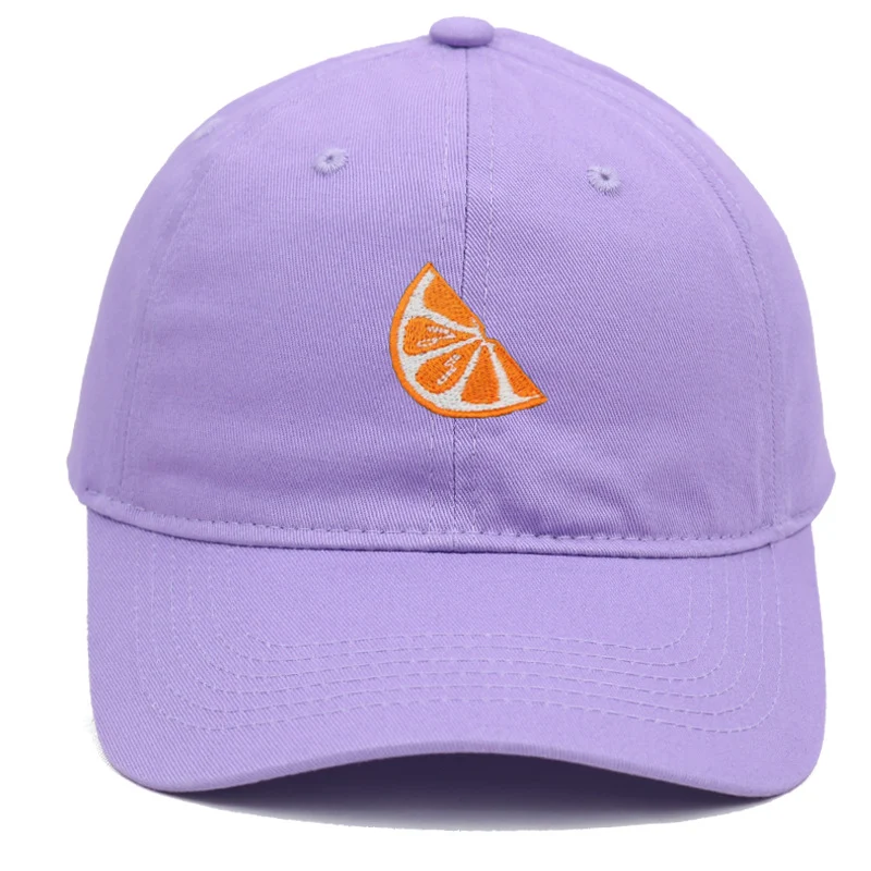 Title 4, Orange Embroidered Baseball Cap Womens Cotton ...