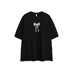 Camiseta feminina de manga curta bordada com laço — foto 10