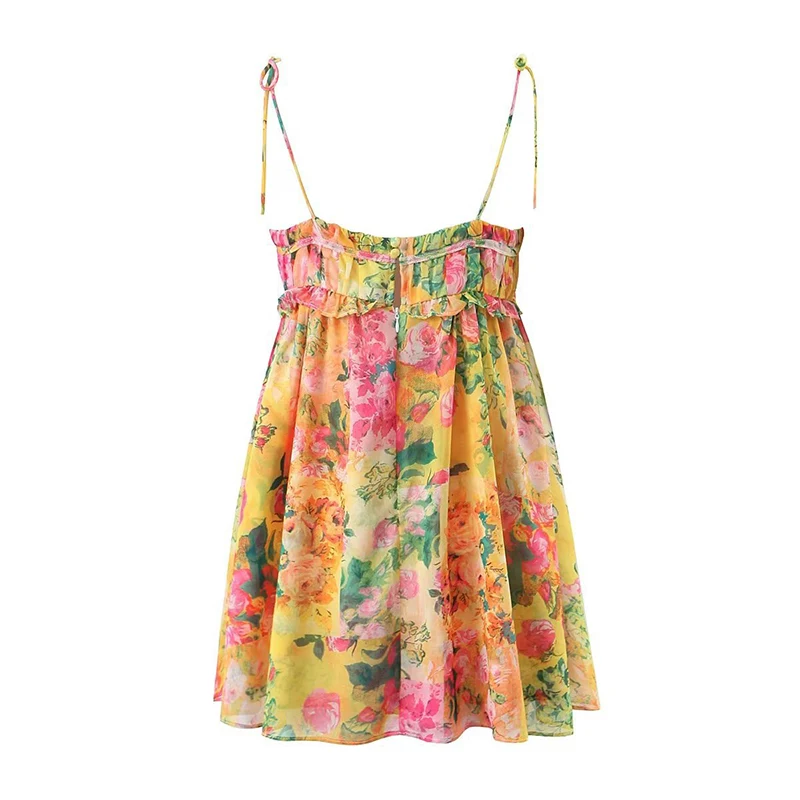 Title 7, Y2K Flowers Print Suspender Dress Summer Fashio...