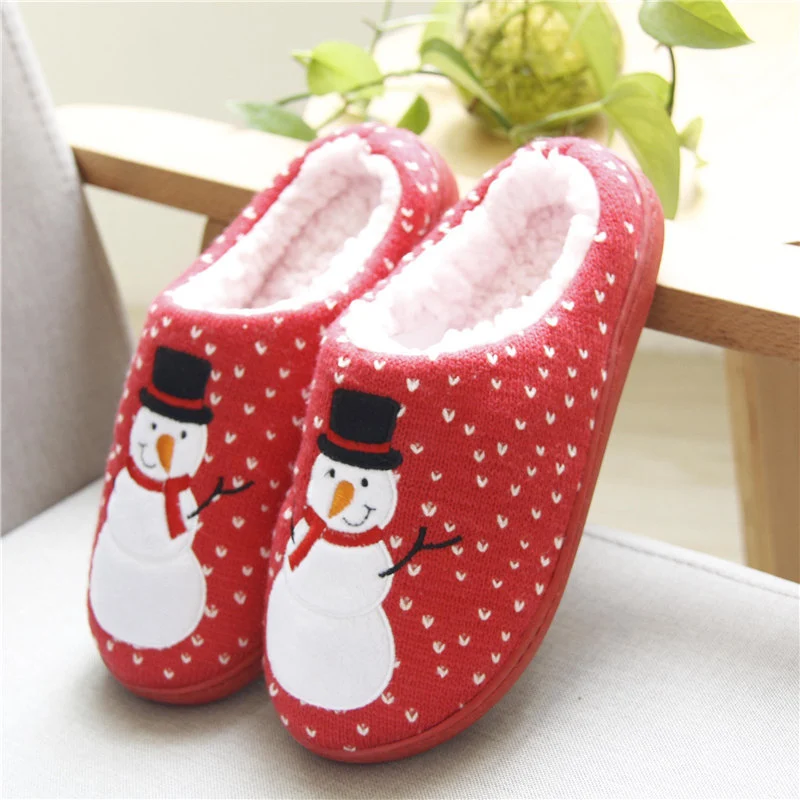 New Winter Christmas Snowman Couple Cotton Slippers Knitted Warm and Cozy Home Footwear for Winter Comfort — photo 8