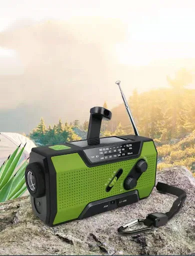 Title 10, Pocket solar radio for outdoor adventures and e...