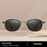Vintage Brown Men's Polarized Sunglasses, Summer, Automatic Photosensitive Color Changing, UV Protection for Eyewear. — photo 11