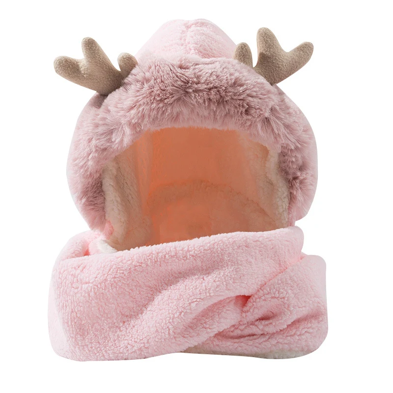 Title 5, Christmas Elk Ear Hat Scarf Gloves Integrated T...