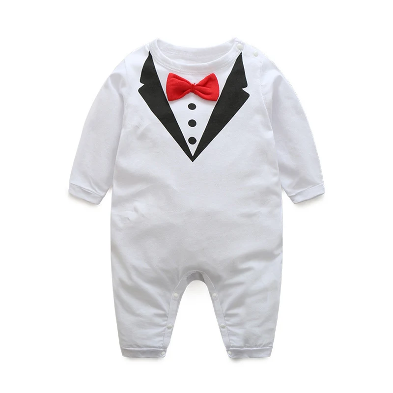 Macacão body infantil manga longa com gravata borboleta para meninos, estilo cavalheiro, perfeito para festas e conforto diário. — foto 15