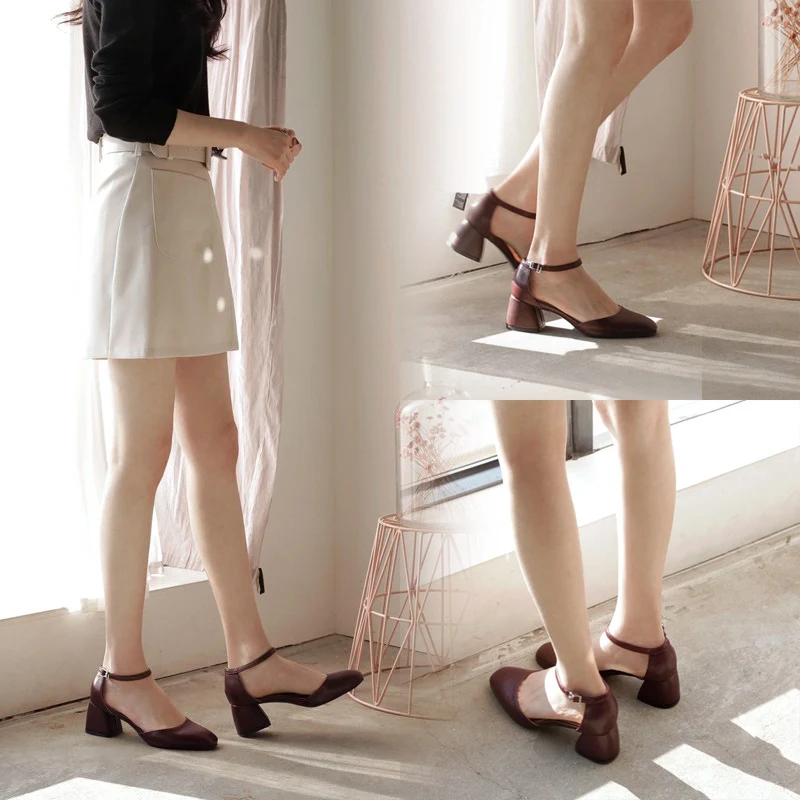 Mary Jane shoes thick heel sandals Baotou Roman shoes women, stylish comfort and versatility for everyday wear and speci — photo 1