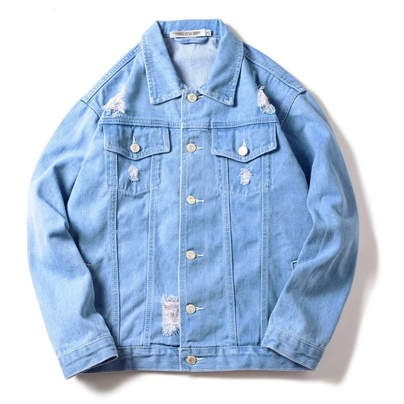 Giacca di jeans da uomo strappata — foto 8