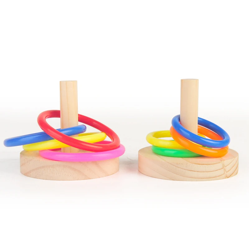 Title 4, 3cm Parrot Bird Ring Toy Solid Wood Educational...
