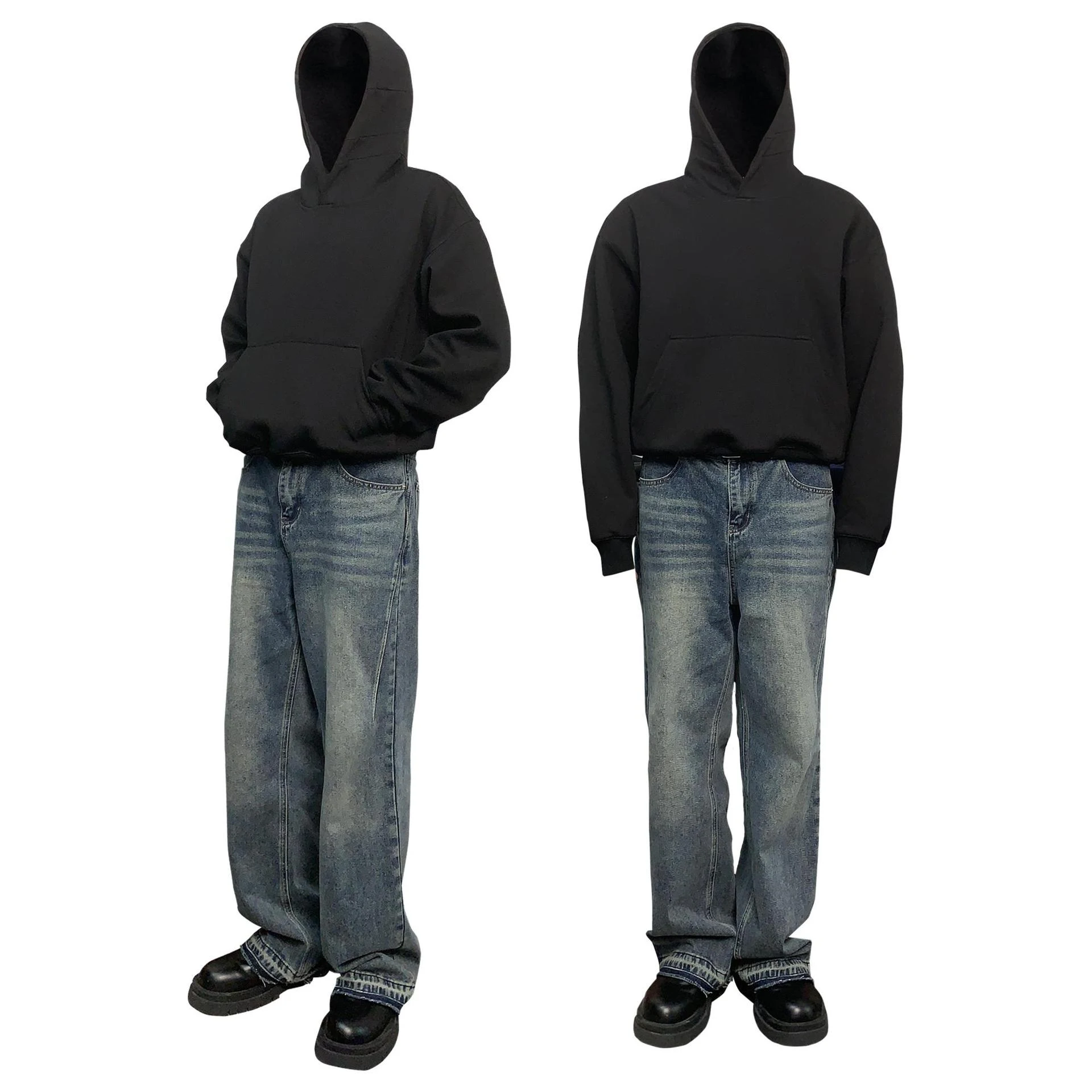 Title 10, Moletom curto oversized com capuz estilo americ...