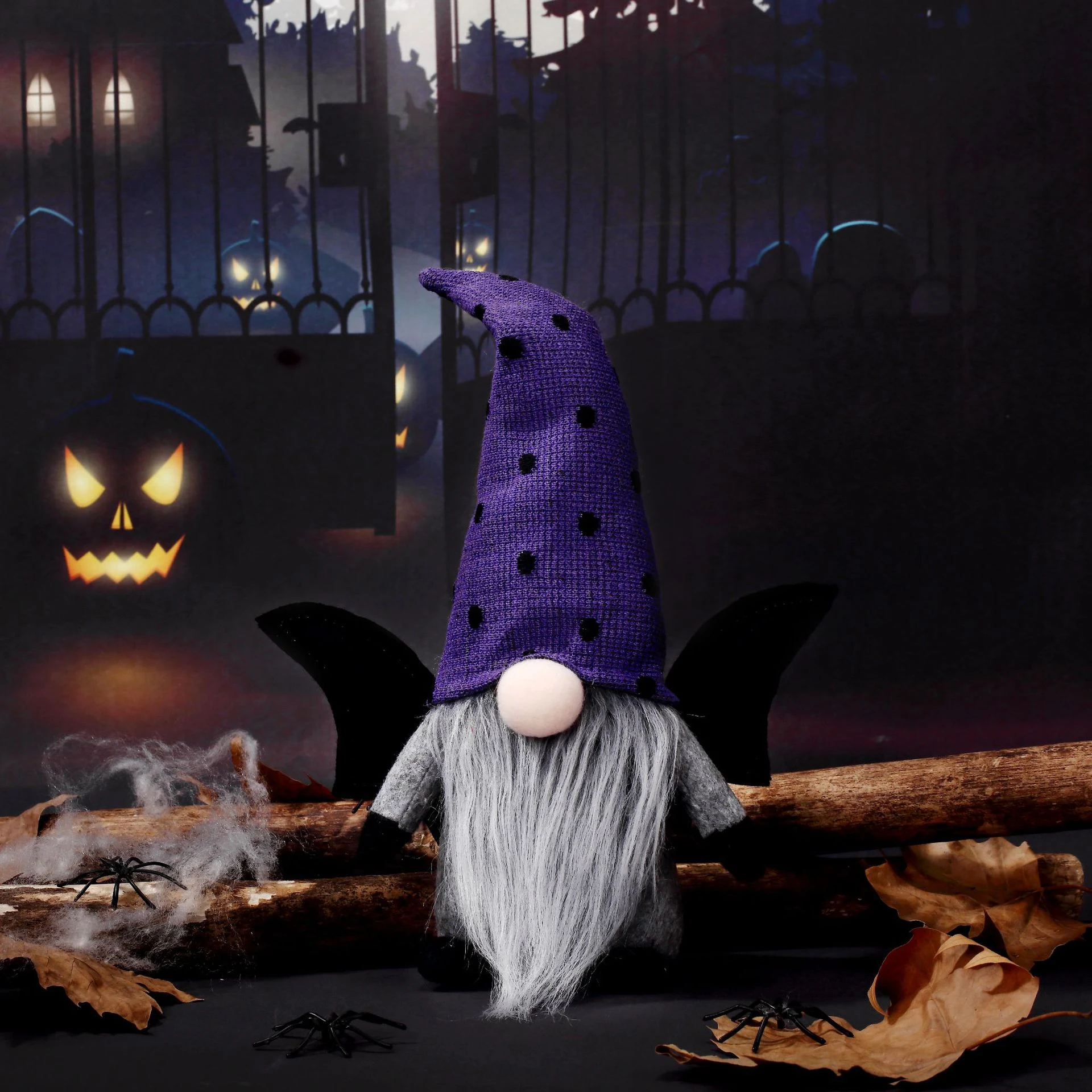 Enfeite de boneca de morcego sem rosto de Halloween para decoração festiva. Adicione um toque assustador e único à sua casa. — foto 2
