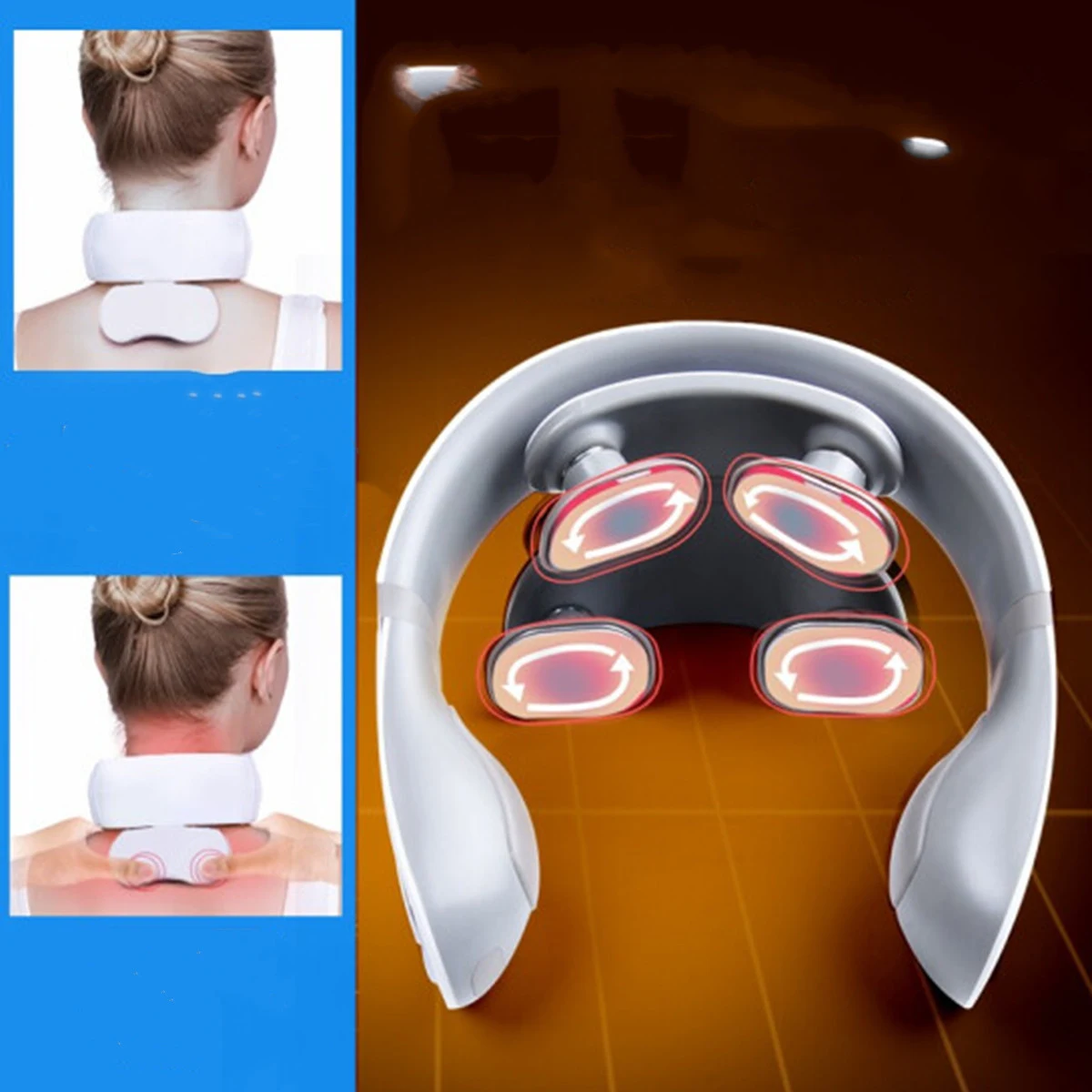 Masajeador de cuello vibratorio con calefacción multifuncional Alivia el dolor, relaja los músculos y reduce el estrés para tu bienestar y confort diario. — foto 3