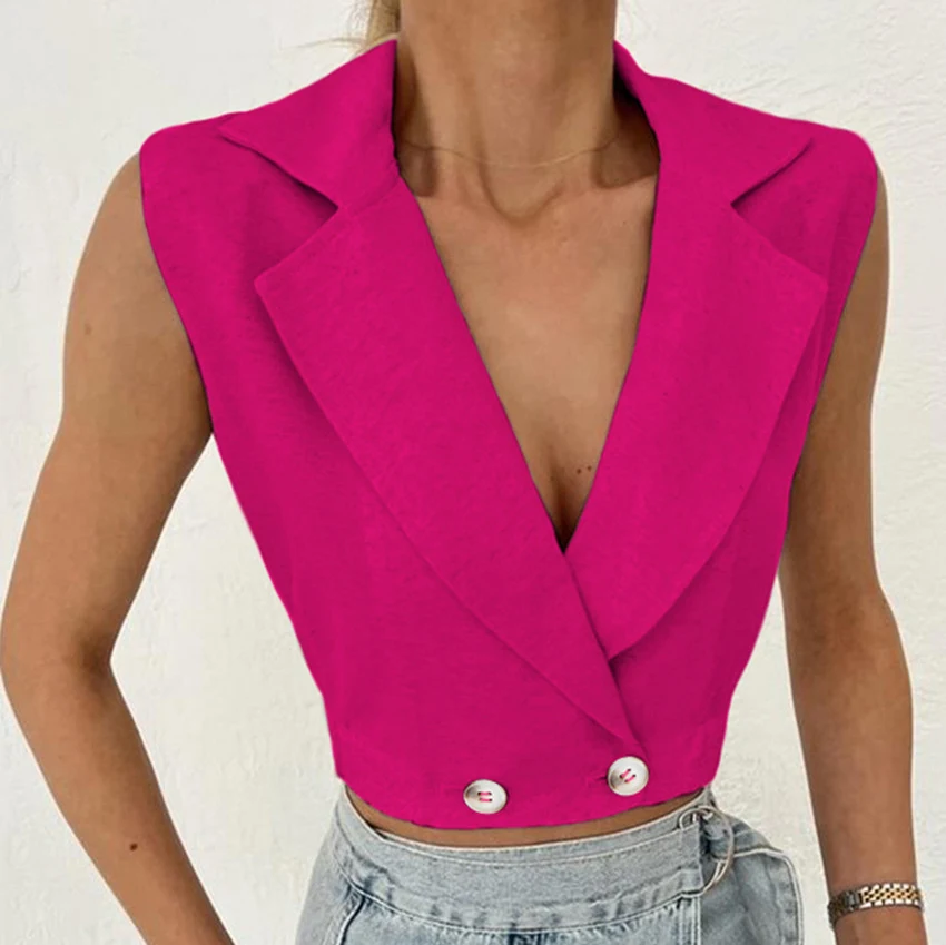 Women's Fashion V-neck Cotton Linen Vest Top, breathable and comfortable summer top, perfect for casual wear, versatile — photo 6