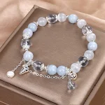 Pulseira de contas de água-marinha doce para mulheres. Charmosa e elegante, perfeita para uso diário ou eventos especiais. Adicione um toque de azul. — foto 5