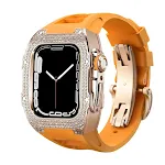 Rose gold shellorange strap