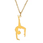 Colar com pingente de ginástica em aço inoxidável, formato de silhueta. Presente perfeito para ginastas e amantes da ginástica, expressando paixão pelo esporte. — foto 12