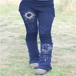 Leggings com renda, estampa e patchwork, estilo europeu e americano, com elasticidade. Conforto e moda para um visual único e versátil. — foto 5