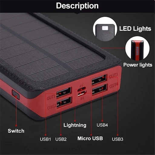 Title 1, Large-capacity solar power bank for phones and ...