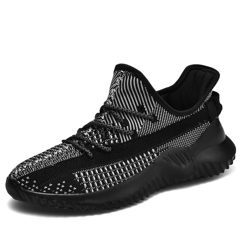 Tênis de corrida masculinos primavera com tecido Fly Woven respirável e malha. Leves e confortáveis para suas corridas e treinos. — foto 2