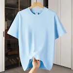 Drop Shoulder Loose Round Neck Pure Color All-matching T-shirt offers effortless style and comfort. A versatile wardrobe — photo 4