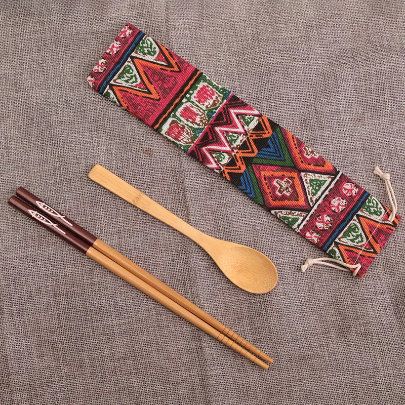 Wooden Chopsticks Spoon Set Travel Portable Tableware perfect for on-the-go dining, lightweight and reusable, ideal for — photo 1