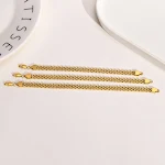 Pulseira de aço titânio malha tecida estilo europeu e americano Corrente metal dourado 18K Simples e elegante, perfeita para o dia a dia — foto 7