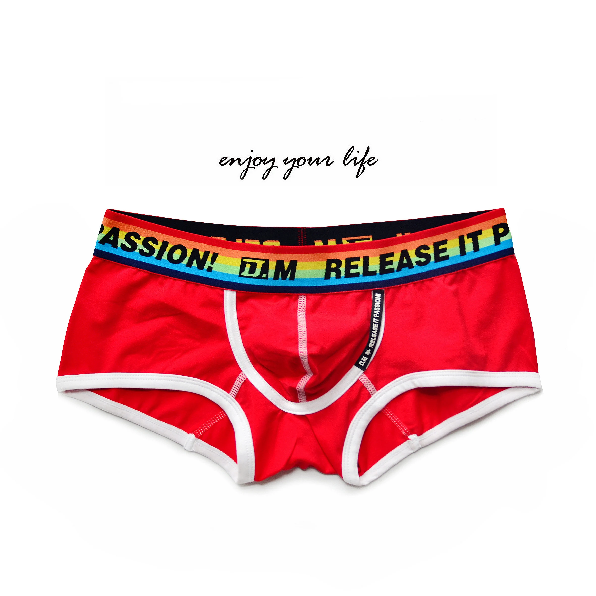 Men's Low Waist Solid Color Rainbow Underwear Boxers. Comfortable and stylish with a modern design for everyday wear. Pe — photo 4