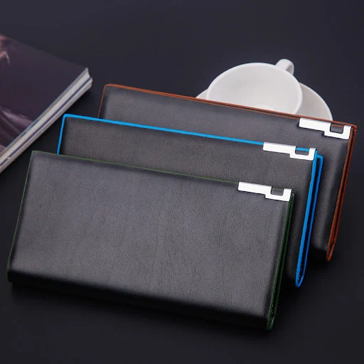 Title 5, Fashion Contrast Glossy Mens Long Wallet, styl...