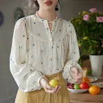 Women's Niche Loose Embroidered Floral Shirt — photo 3