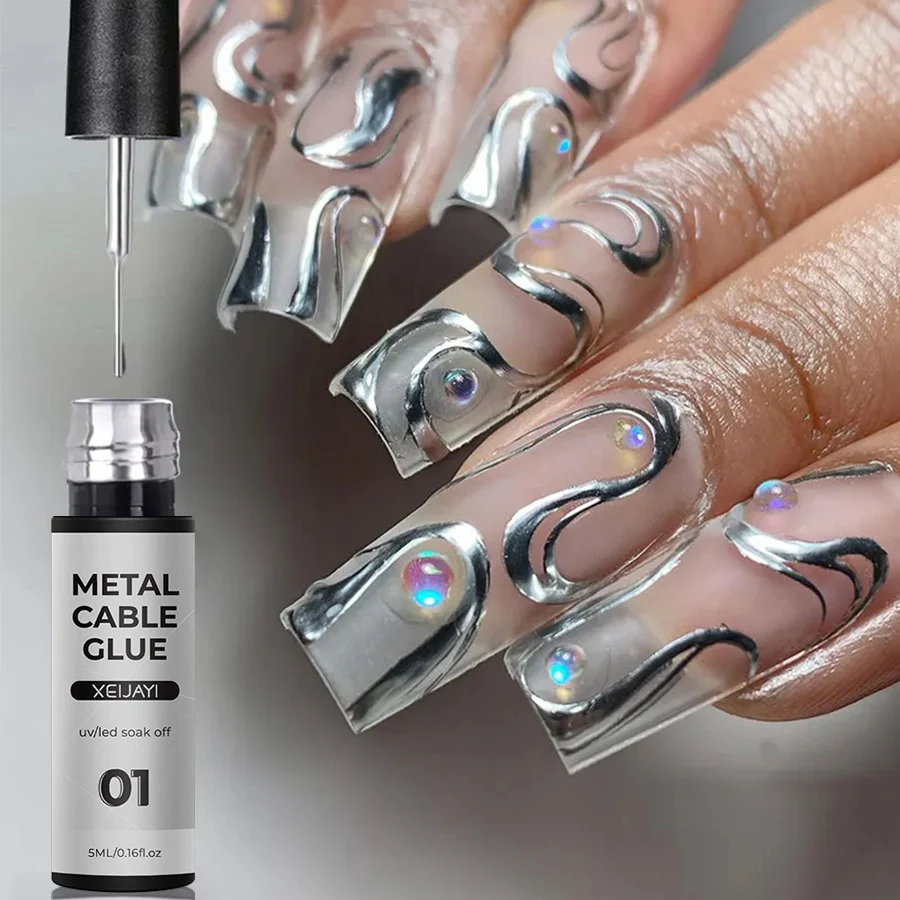 5ml Nail Metal Cable Adhesive Hoy Edge Painted. Securely bonds and paints nail edges. Strong, durable hold, perfect for — photo 1