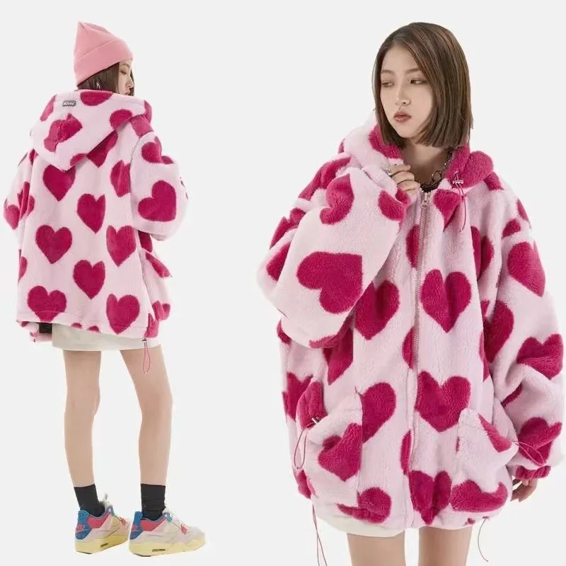 Title 8, Cappotto con cappuccio largo in peluche Womens...