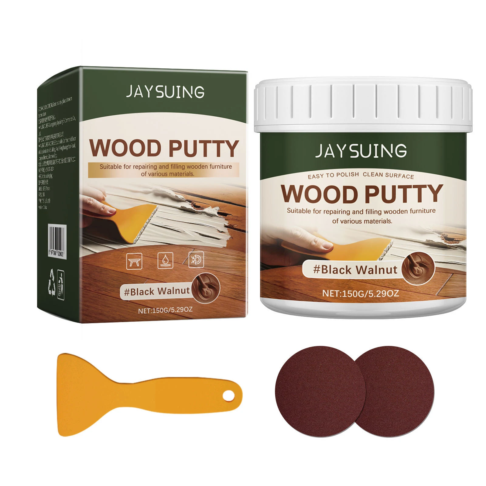 Wood Paint Cover Fills Cracks, Gaps, & Imperfections, Protects & Repairs Wood Surfaces, Durable Finish, Easy Application — photo 2