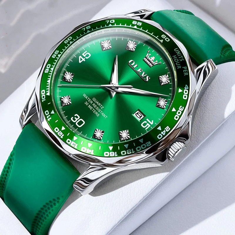 Relógio Submariner Verde Quartzo Luminoso Masculino Desfrute de um relógio resistente e elegante, com mostrador luminoso, perfeito para uso diário e aventuras. — foto 6