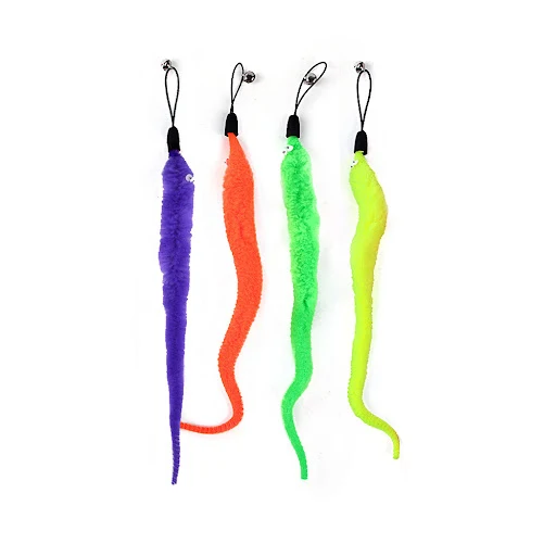 Funny Cat Interactive Toys Feather Teaser Stick Retractable Three Section Fishing Rod Colorful Plush With Bells Pet Sup — photo 6