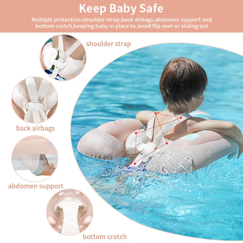 Baby Swan Sunshade Swimming Ring provides safe sun protection in the pool. Inflatable swim ring, water fun, and UV prote — photo 9